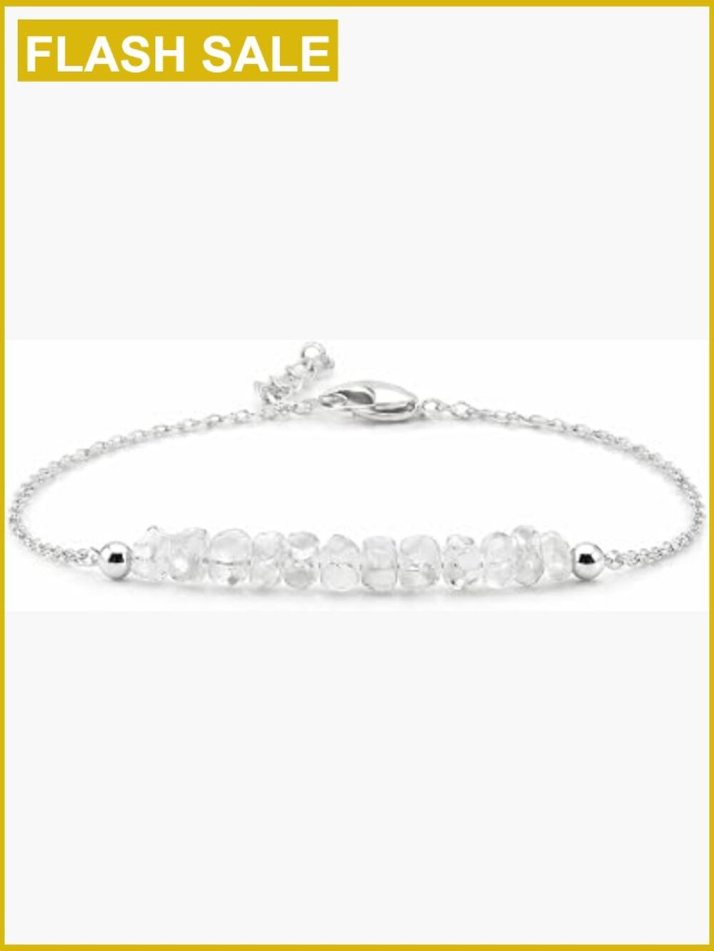 Natural Gemstone Chip Bar Bracelet, Crystal Healing Adjustable Gold Plated
